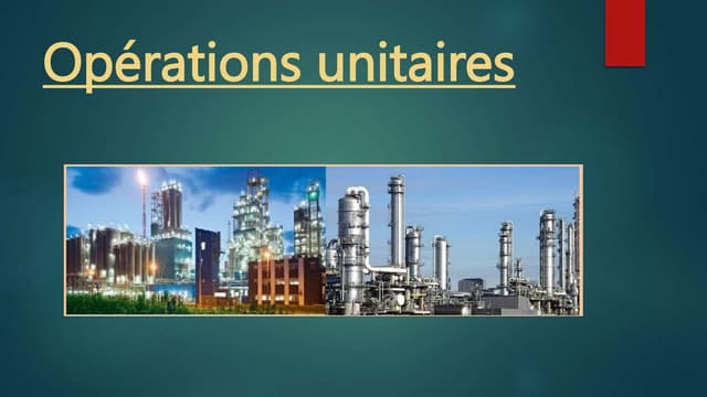 Opérations unitaires